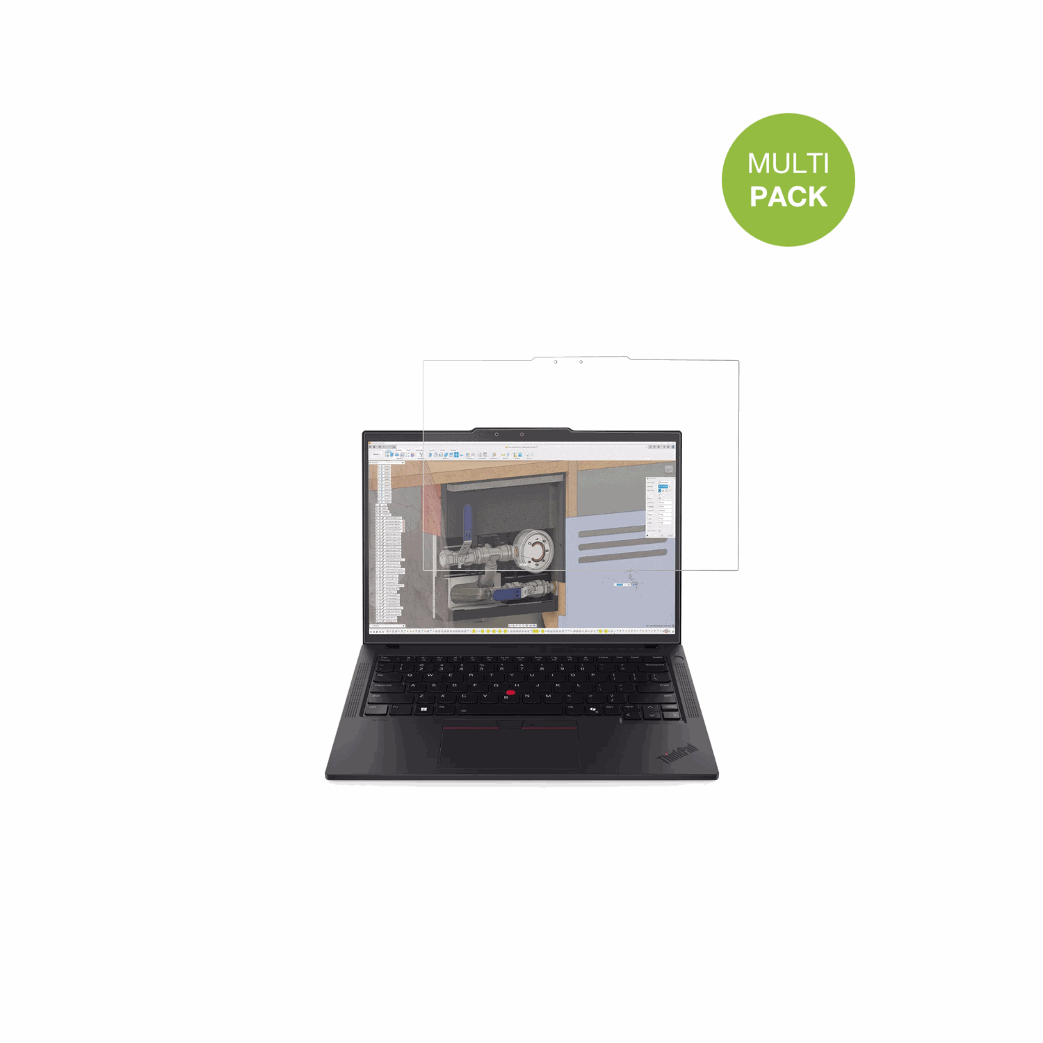 LenovoThinkPad P14s Gen 6 14 Zoll mit aufgebrachter dipos Displayschutzfolie, die lästige Fingerabdrücke minimiert