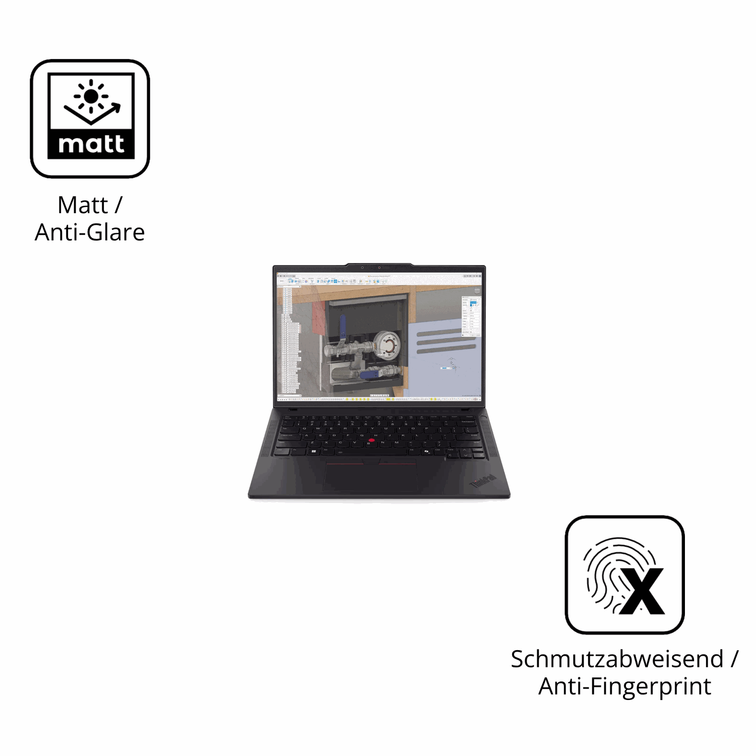 Dünne und entspiegelnde Folie passend zugeschnitten für Lenovo ThinkPad P14s Gen 6 14 Zoll