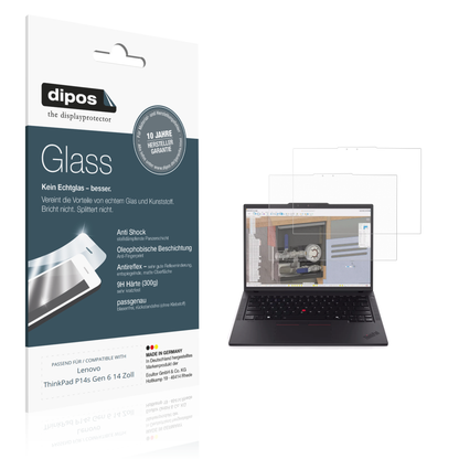 Matte Displayschutzfolie von dipos passend für Lenovo ThinkPad P14s Gen 6 14 Zoll, 9H kratzfest und blasenfrei montiert