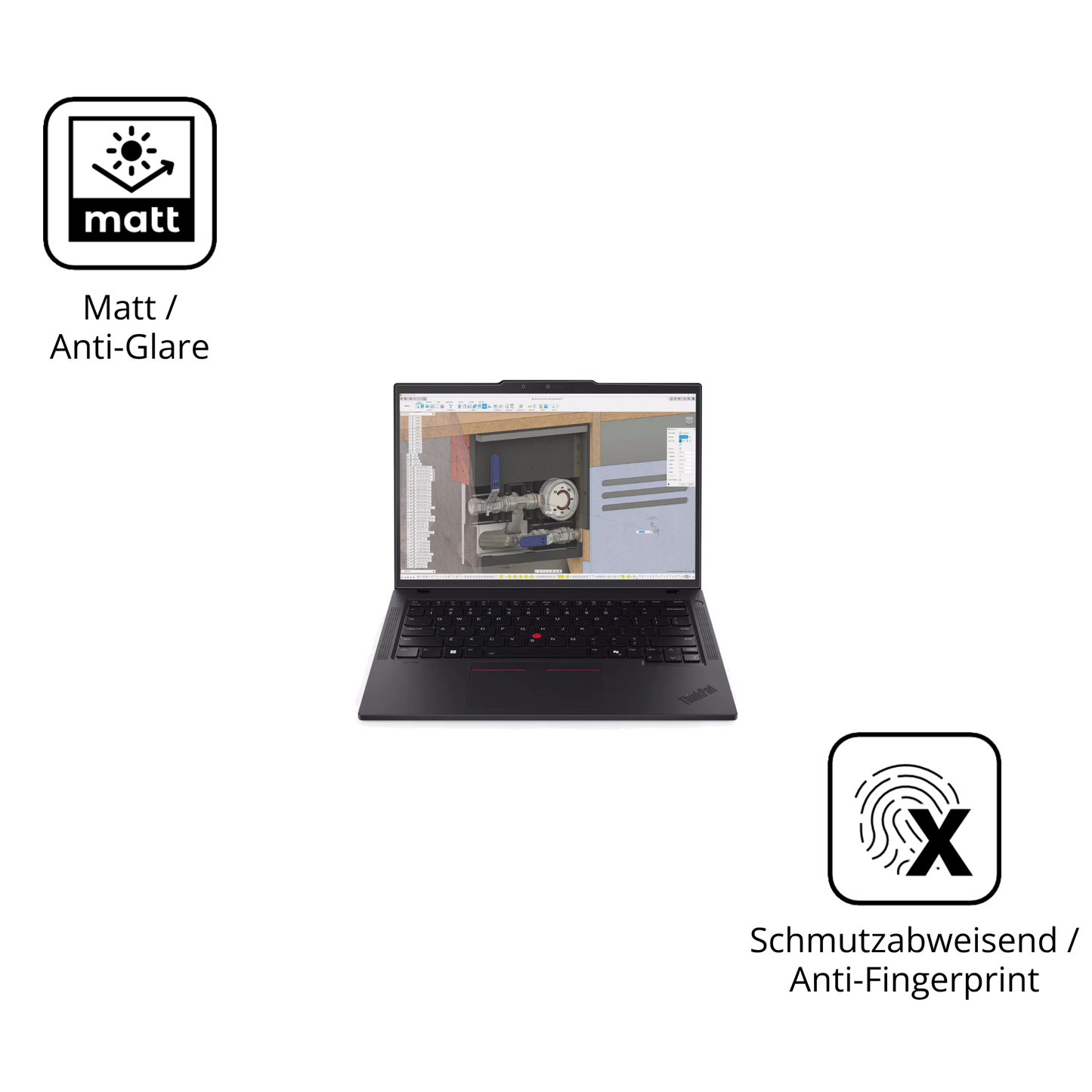 9H Hartbeschichtete, flexible Folie passend zugeschnitten für Lenovo ThinkPad P14s Gen 6 14 Zoll
