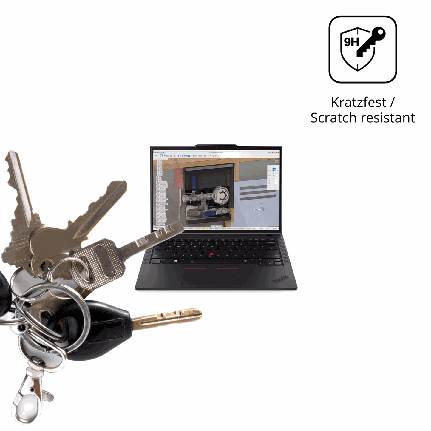 dipos Displayschutz für Lenovo ThinkPad P14s Gen 6 14 Zoll, transparente Oberfläche, perfekte Passform auch für die Rundungen