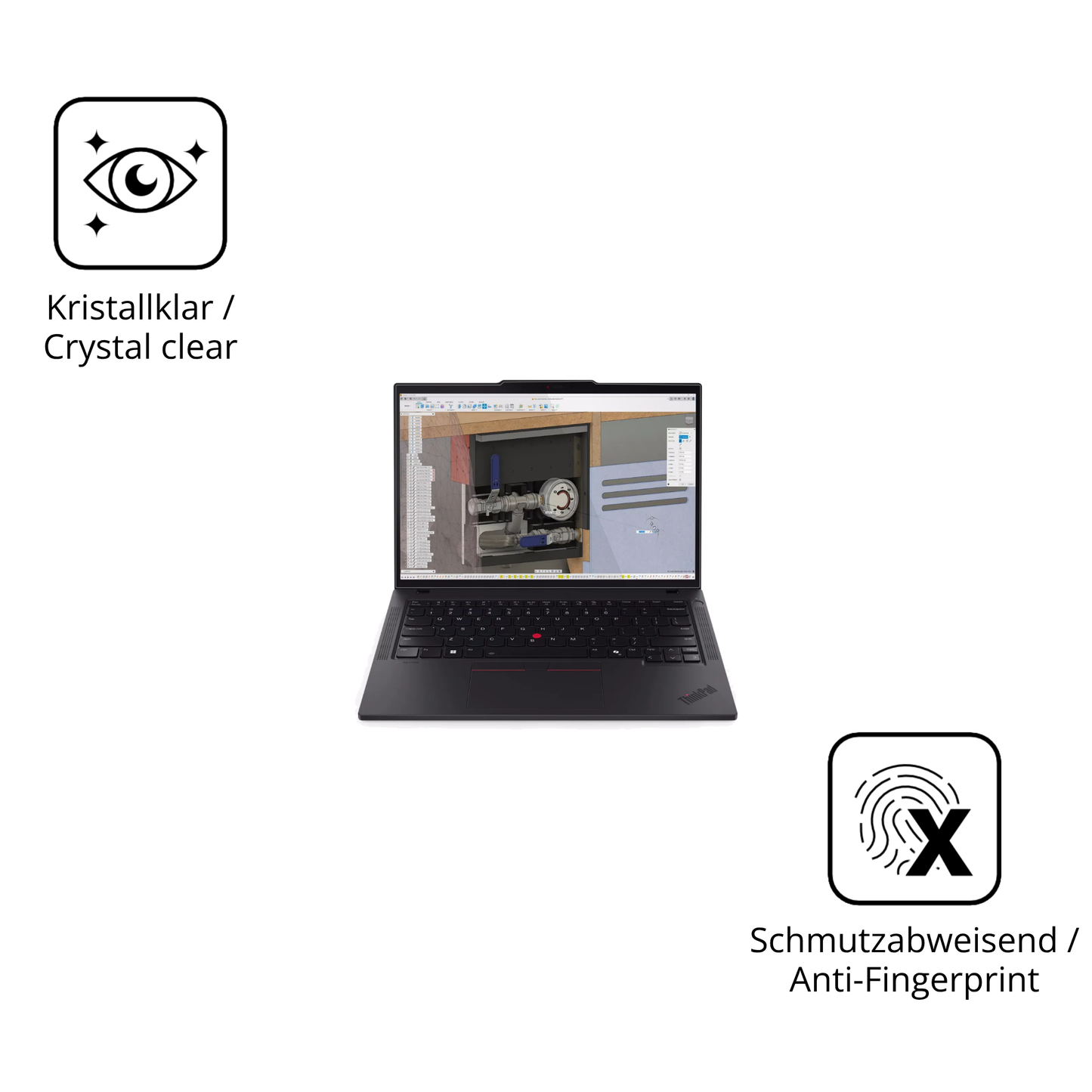 Flexible TPU-Folie passend zugeschnitten für Lenovo ThinkPad P14s Gen 6 14 Zoll, vollständige Abdeckung