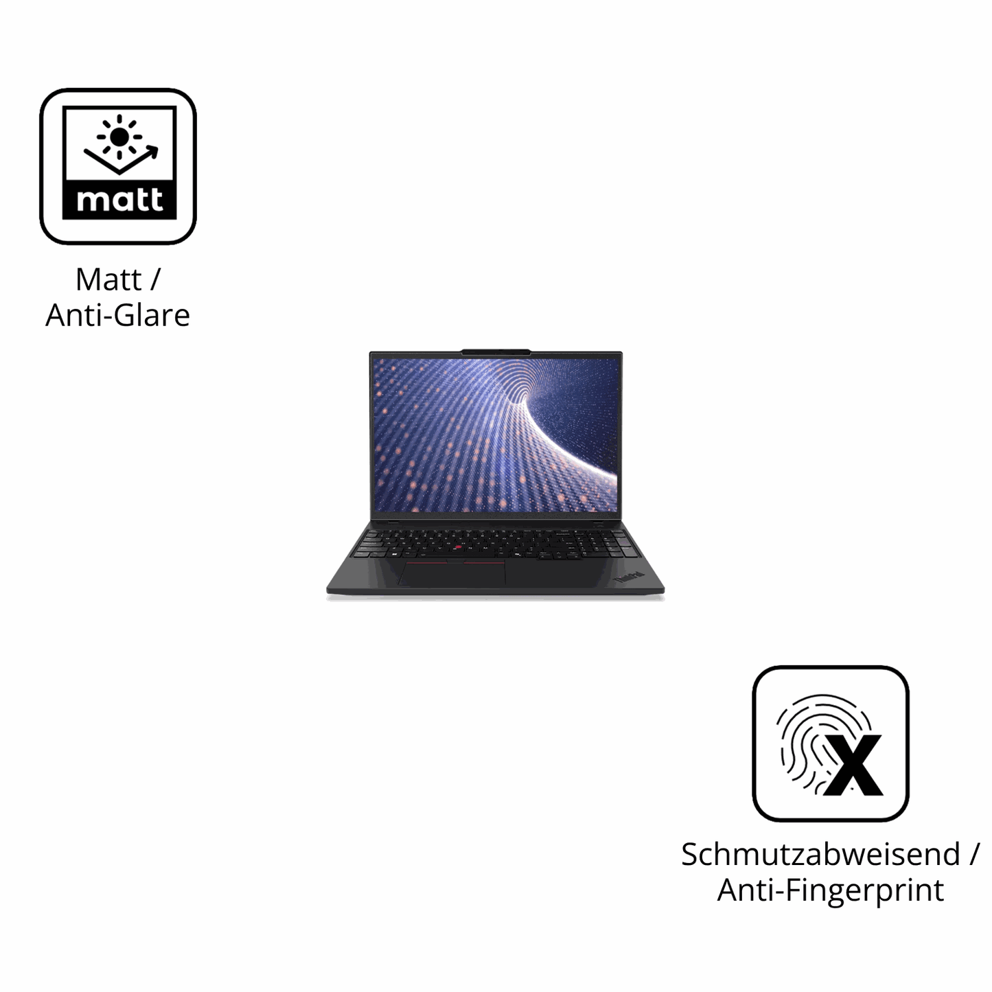 9H Hartbeschichtete, flexible Folie passend zugeschnitten für Lenovo ThinkPad P16s Gen 4 16 Zoll