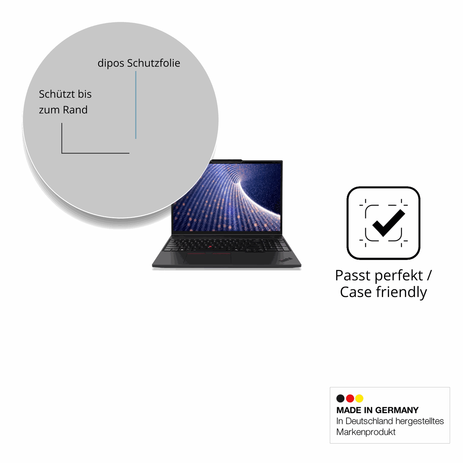 Besonders flexibler Displayschutz mit Anti-Shock-Schicht im Materialmix