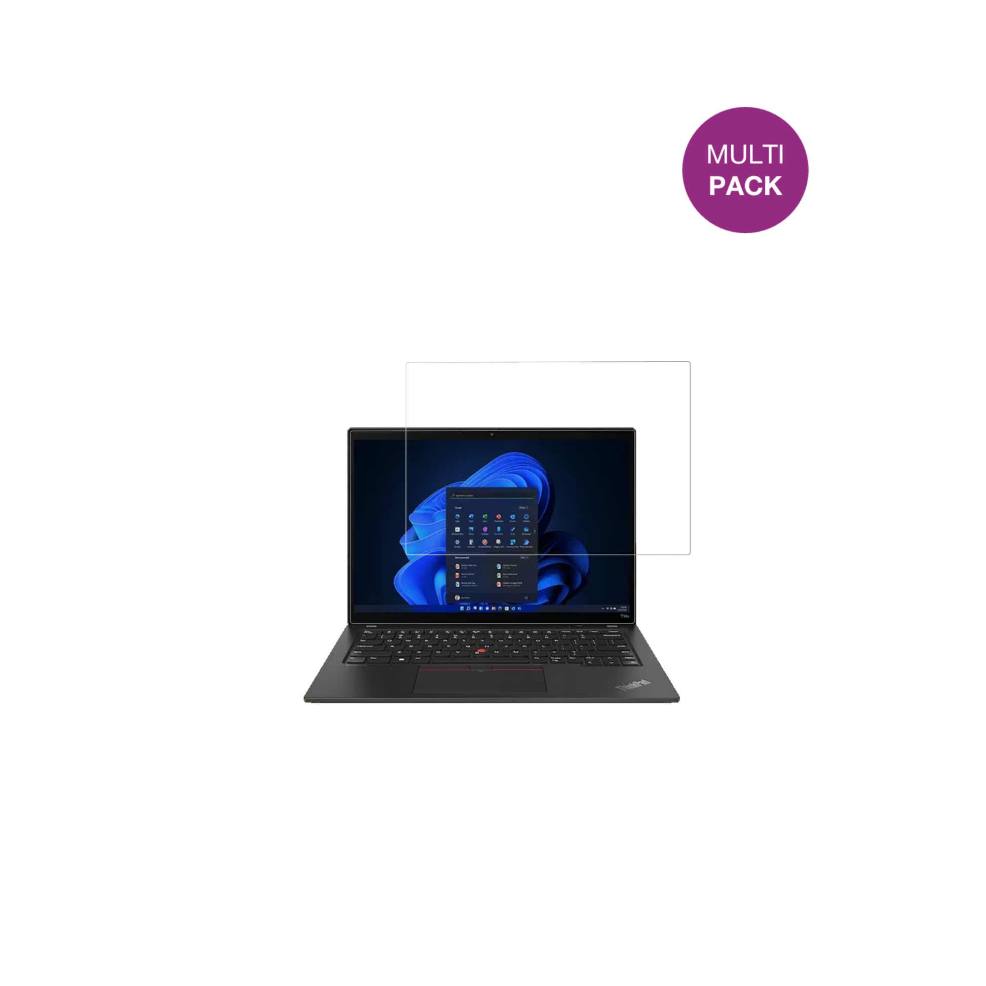 LenovoThinkPad T14 Gen 4 14 Zoll mit aufgebrachter dipos Displayschutzfolie, glasklare Darstellung ohne Einschränkungen