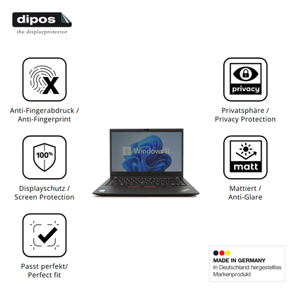 Privatsphäre-Schutz durch Sichtschutz-Folie passend zugeschnitten für Lenovo ThinkPad T14s Gen 1