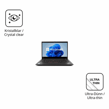 Dünne und klare Folie passend zugeschnitten für Lenovo ThinkPad T490s