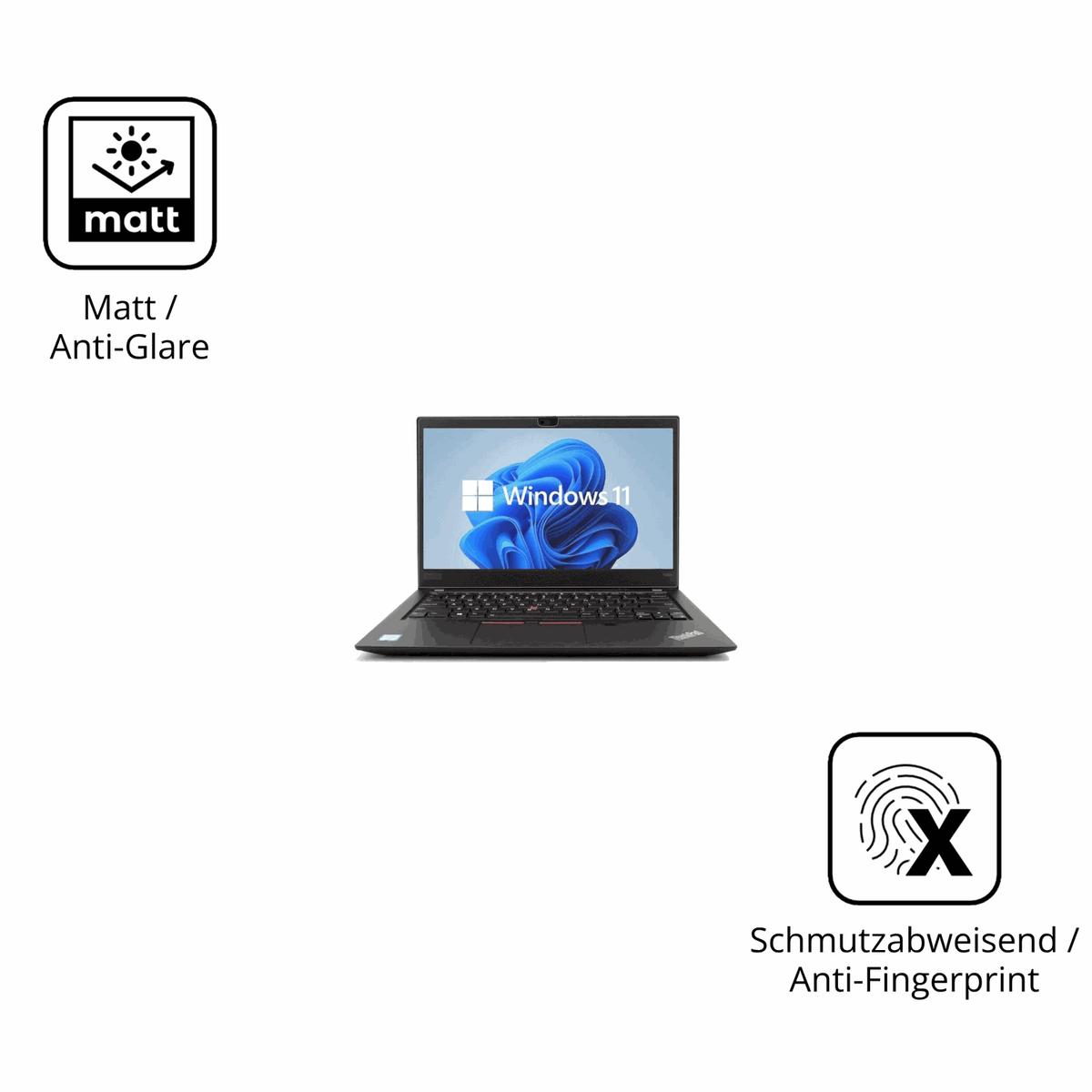 9H Hartbeschichtete, flexible Folie passend zugeschnitten für Lenovo ThinkPad T14s Gen 1