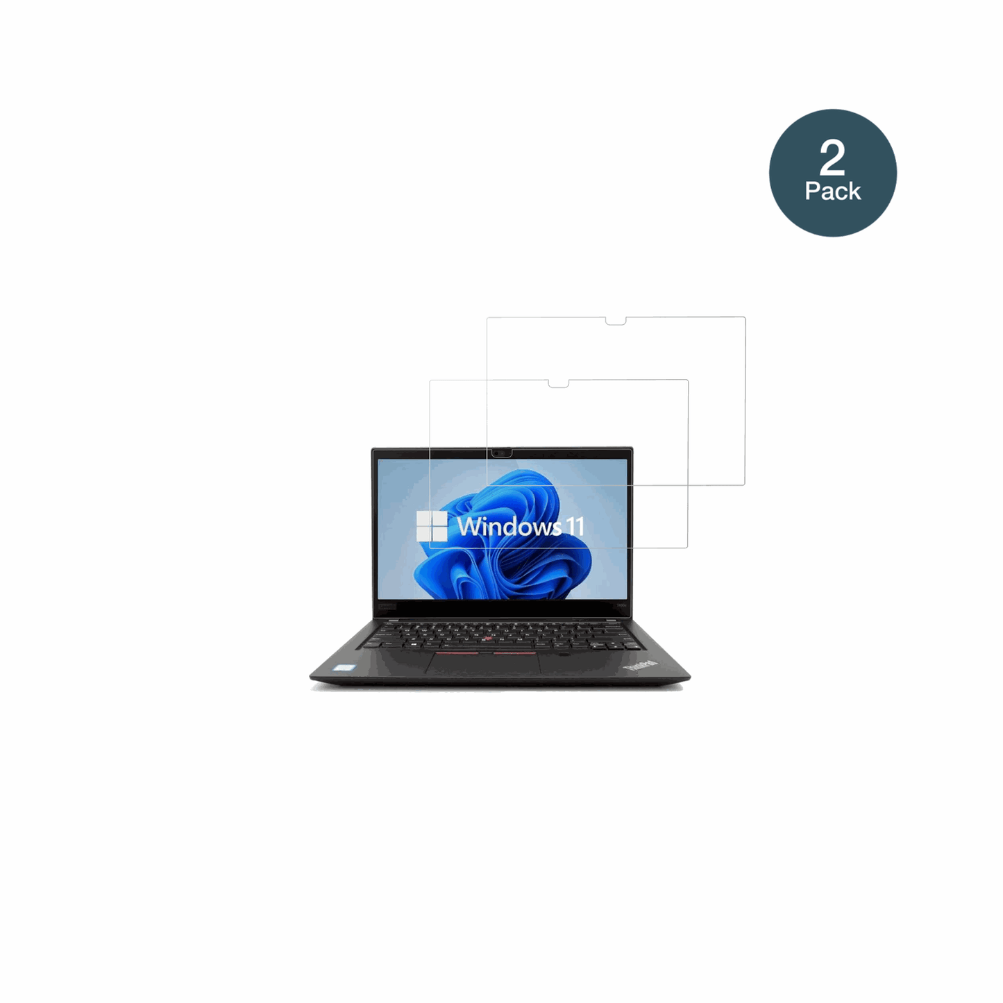 LenovoThinkPad T14s Gen 1 mit aufgebrachter dipos Flex Schutzfolie, glasklare Darstellung ohne Einschränkungen