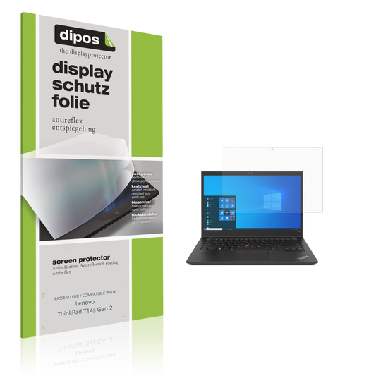 Matte Displayschutzfolie von dipos passend für Lenovo ThinkPad T14s Gen 2, präziser Zuschnitt und blasenfrei montiert
