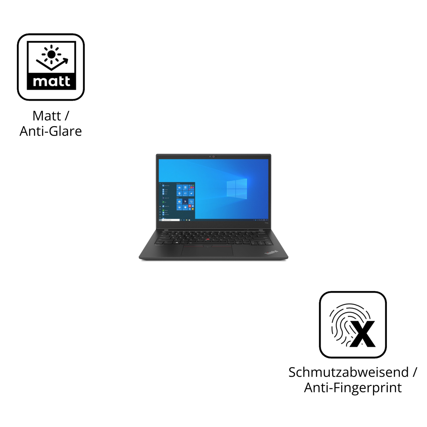 Dünne und entspiegelnde Folie passend zugeschnitten für Lenovo ThinkPad T14s Gen 2