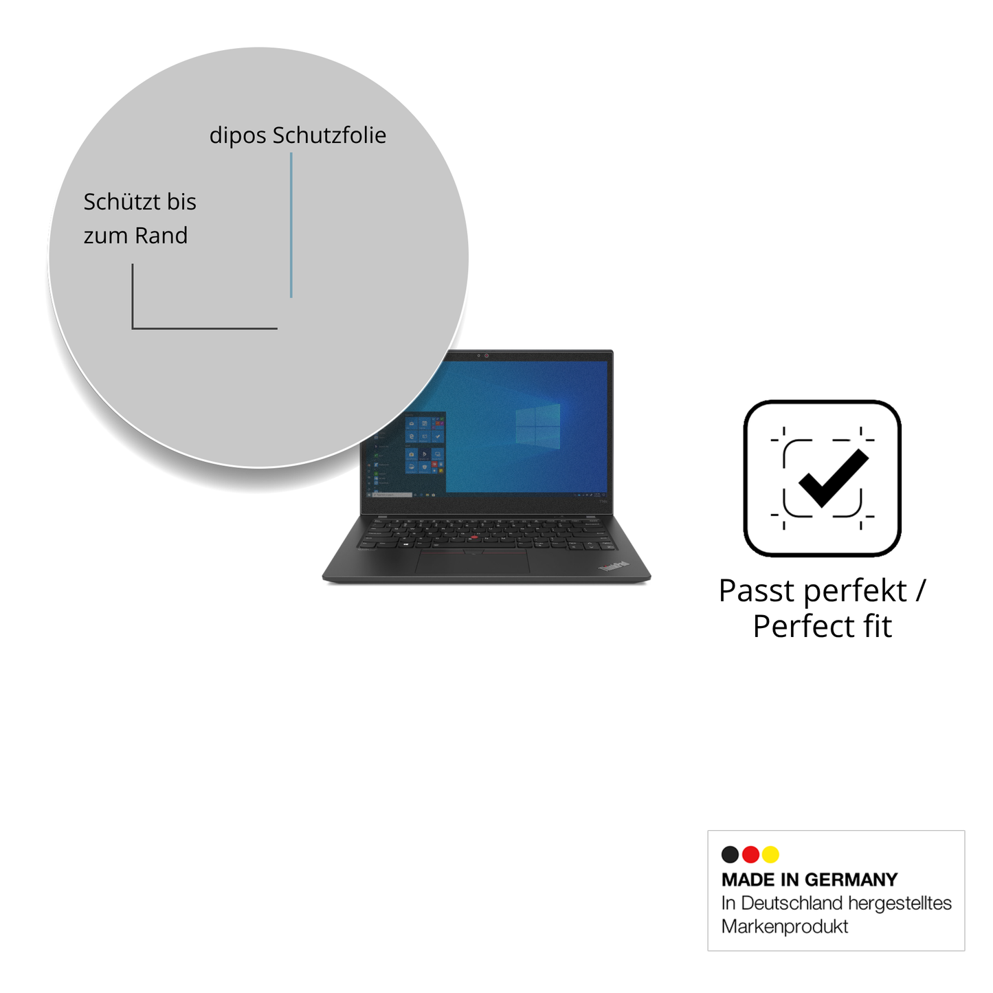 Schutz gegen Kratzer auf dem Lenovo ThinkPad T14s Gen 2 Glas durch Schlüssel oder Ähnliches