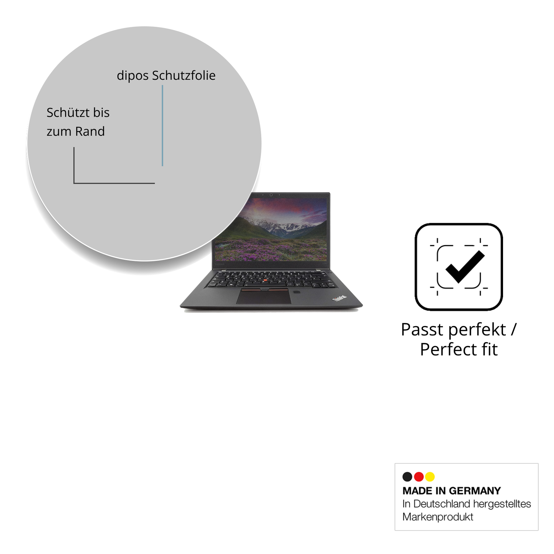Schutz gegen Kratzer auf dem Lenovo Thinkpad T470s Glas durch Schlüssel oder Ähnliches