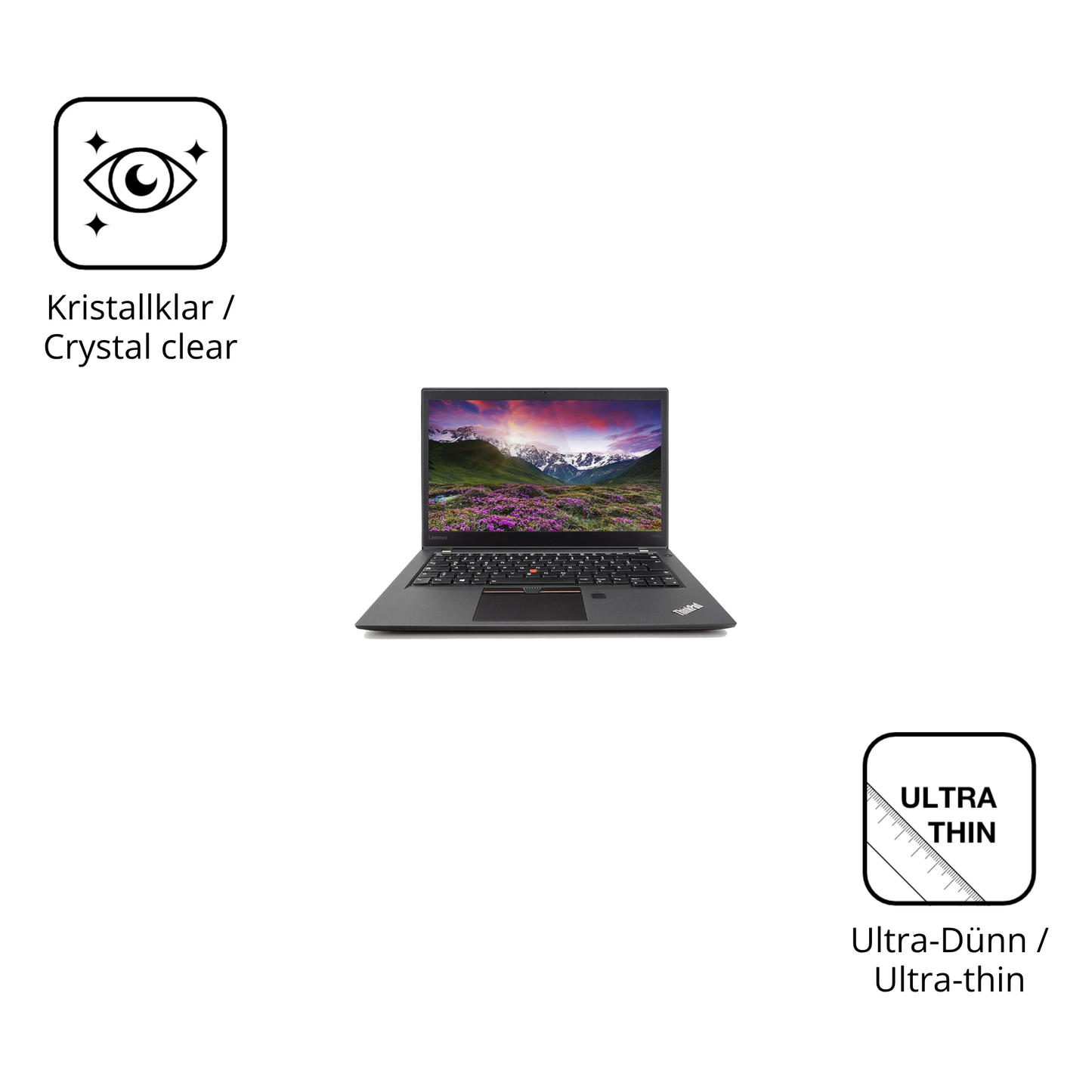 Dünne und klare Folie passend zugeschnitten für Lenovo Thinkpad T470s