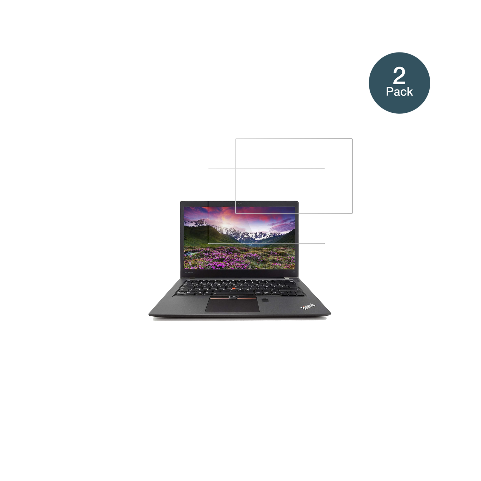 LenovoThinkpad T470s mit aufgebrachter dipos Flex Schutzfolie, glasklare Darstellung ohne Einschränkungen