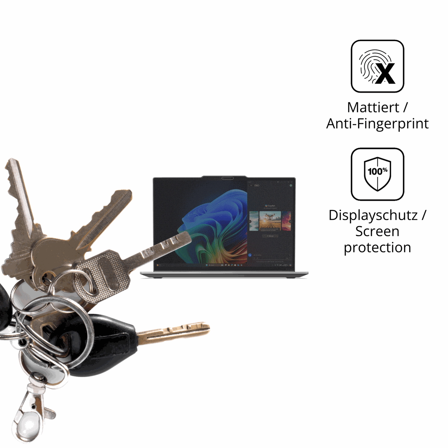 dipos Displayschutz für Lenovo ThinkPad X1 2-in-1 Gen 10, mattierte Oberfläche, Blickschutzfilter und perfekter Passform