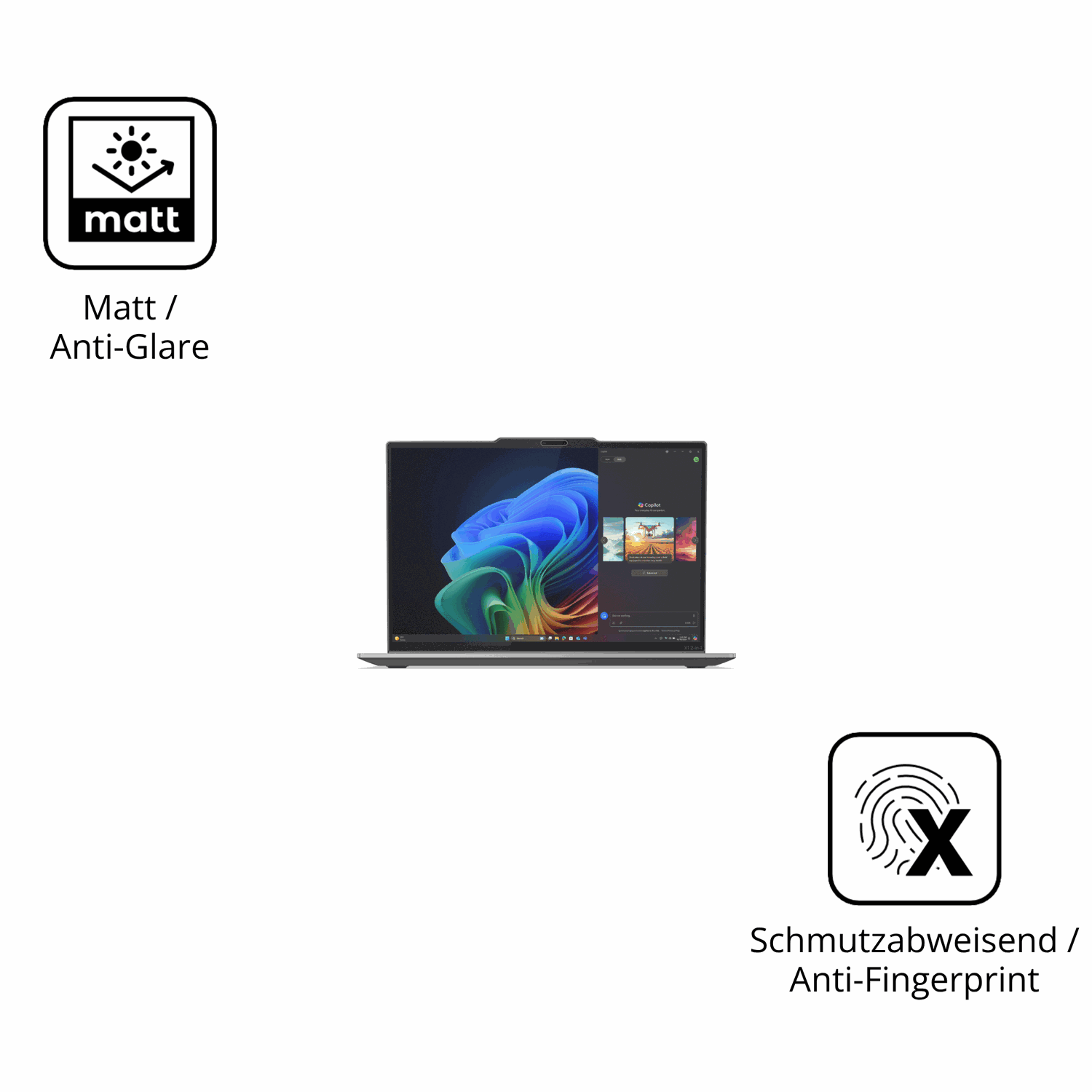 9H Hartbeschichtete, flexible Folie passend zugeschnitten für Lenovo ThinkPad X1 2-in-1 Gen 10