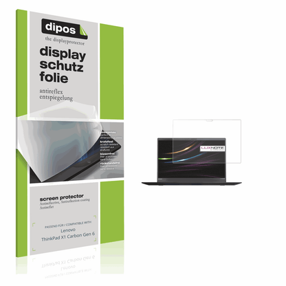 Matte Displayschutzfolie von dipos passend für Lenovo ThinkPad X1 Carbon Gen 6, präziser Zuschnitt und blasenfrei montiert