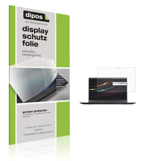 Matte Displayschutzfolie von dipos passend für Lenovo ThinkPad X1 Carbon Gen 6, präziser Zuschnitt und blasenfrei montiert