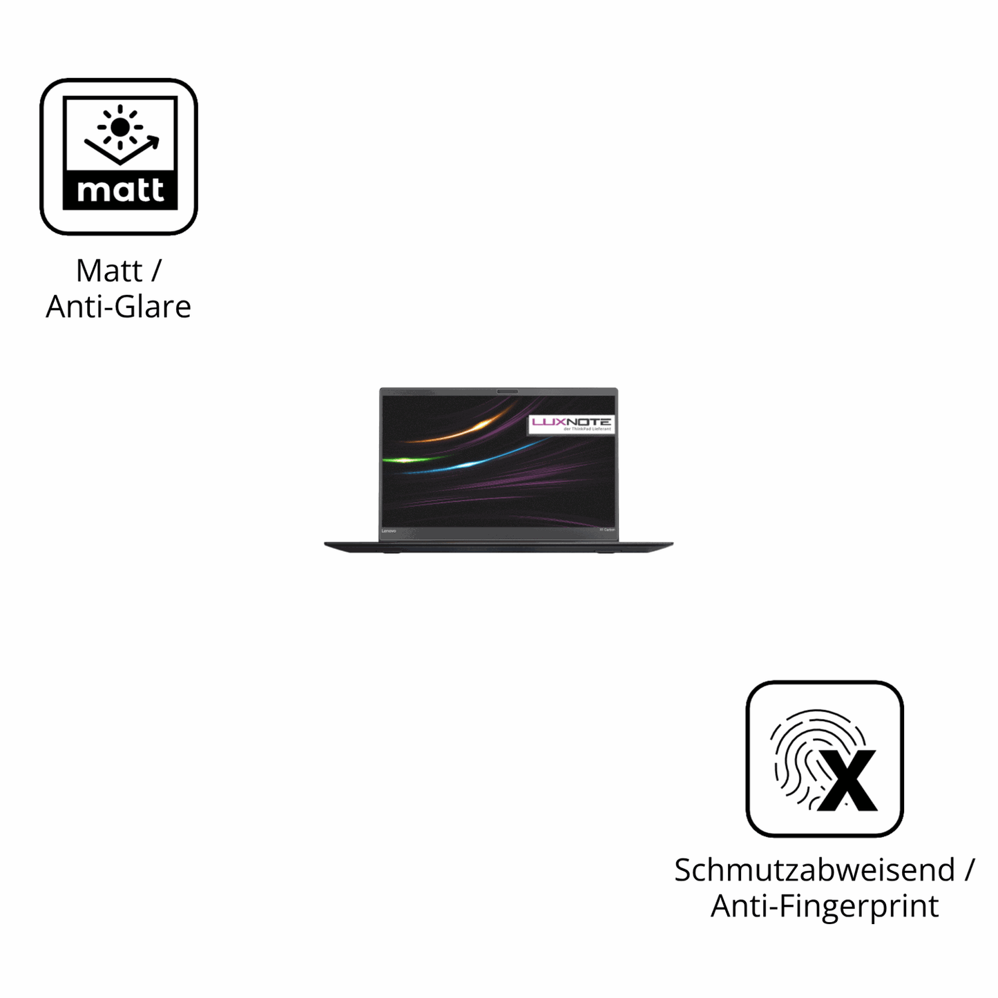 Dünne und entspiegelnde Folie passend zugeschnitten für Lenovo ThinkPad X1 Carbon Gen 6