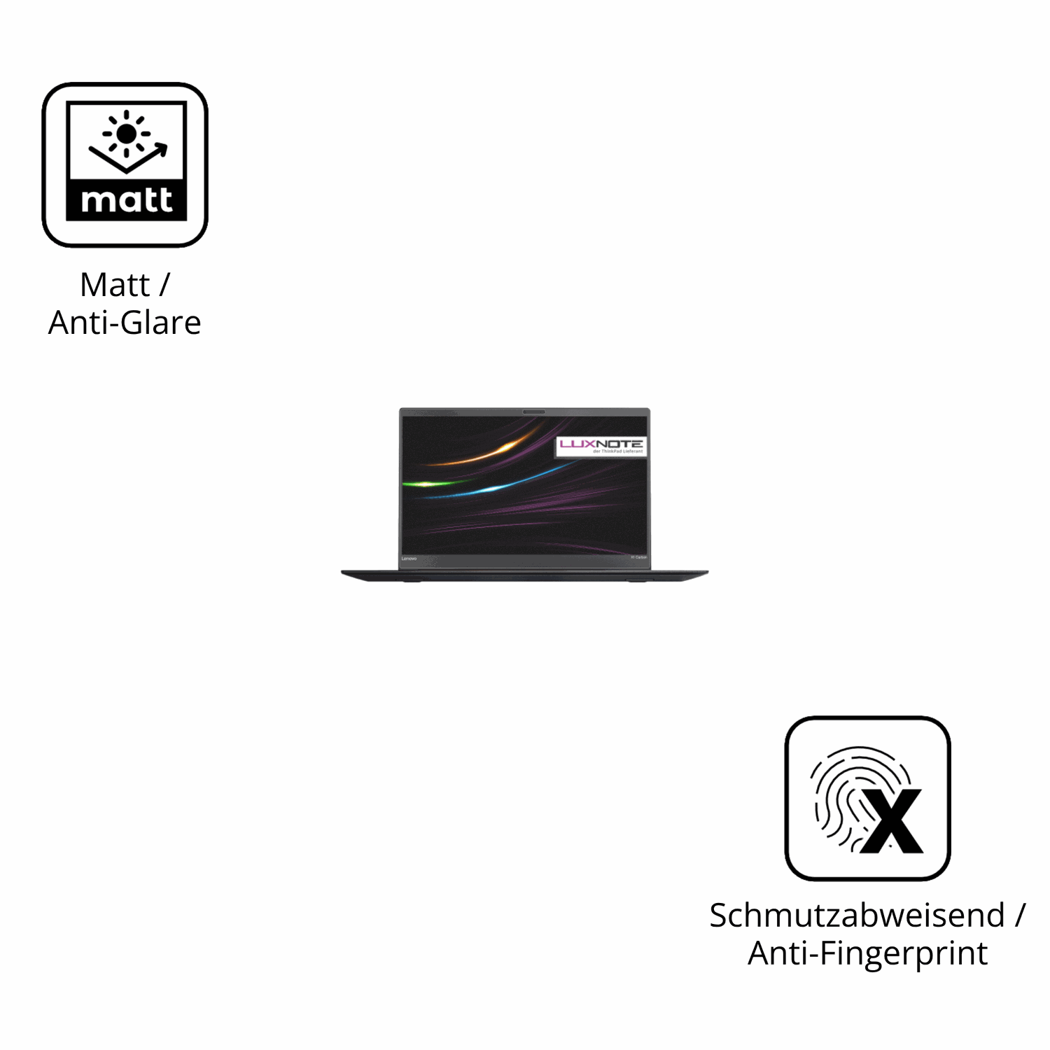 Dünne und entspiegelnde Folie passend zugeschnitten für Lenovo ThinkPad X1 Carbon Gen 6