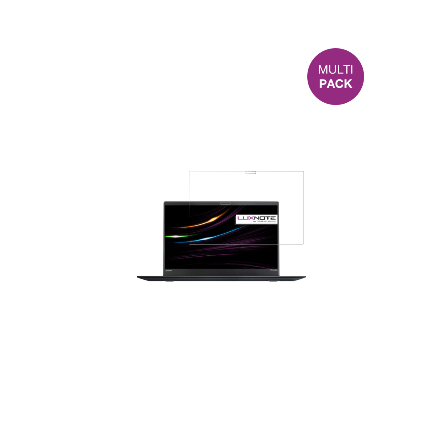 LenovoThinkPad X1 Carbon Gen 6 mit aufgebrachter dipos Displayschutzfolie, glasklare Darstellung ohne Einschränkungen