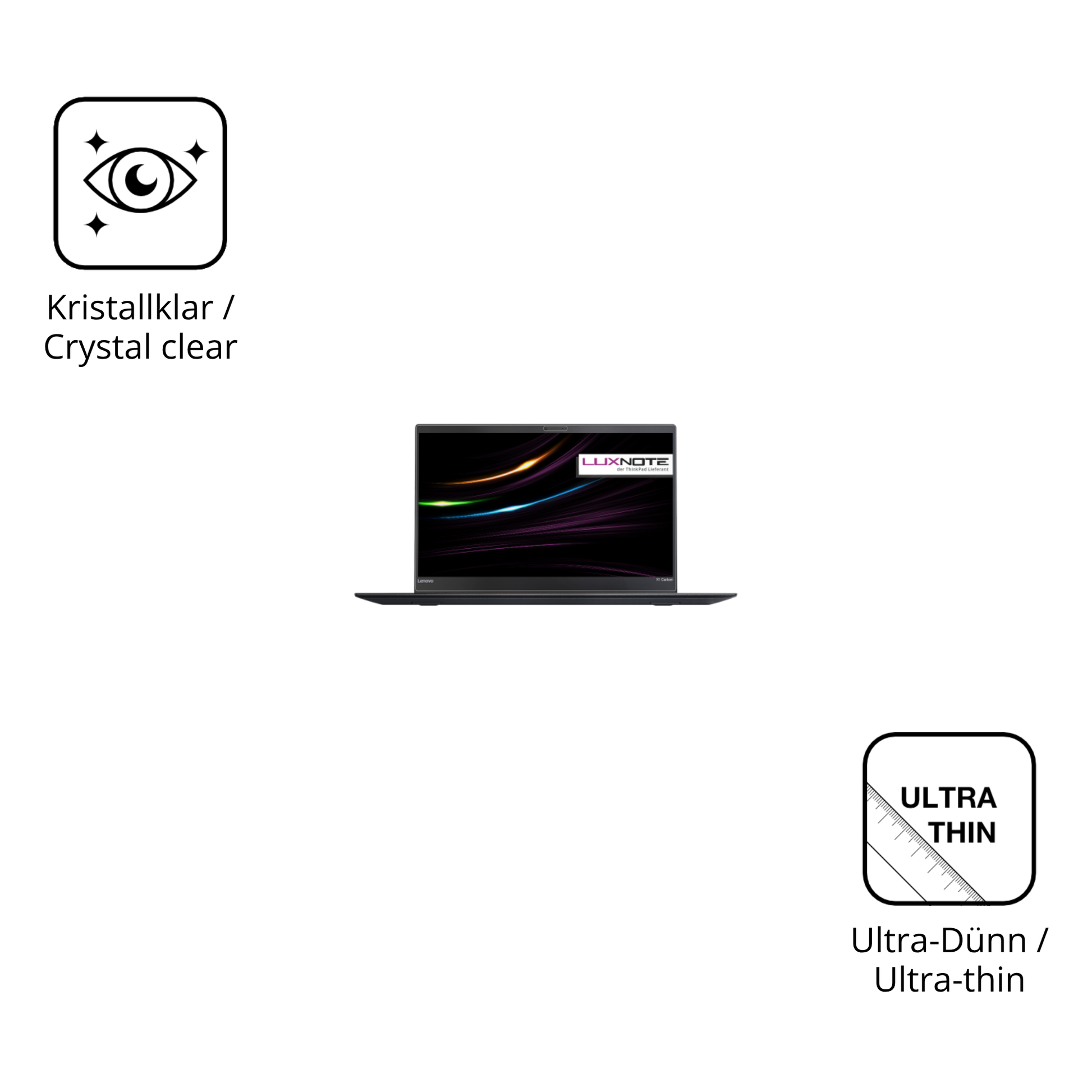 Dünne und klare Folie passend zugeschnitten für Lenovo ThinkPad X1 Carbon Gen 6