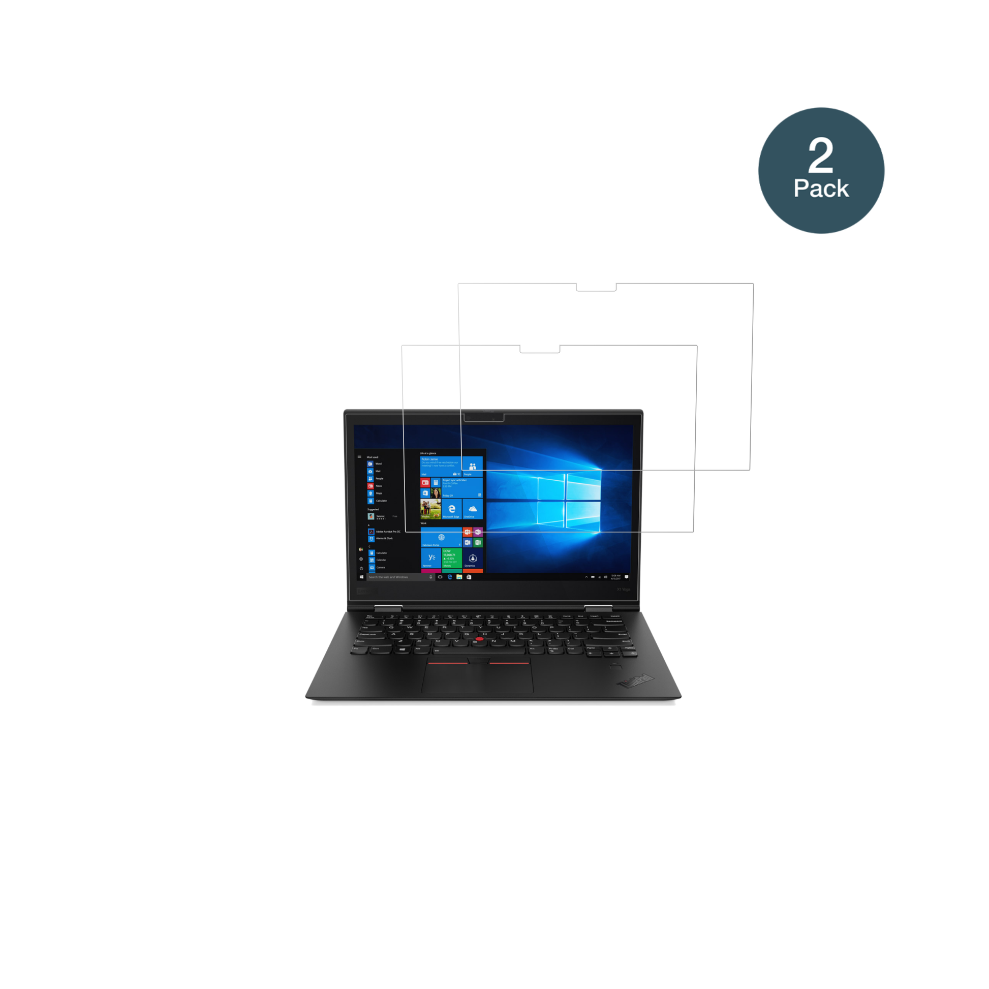 LenovoThinkPad X1 Yoga Gen 3 mit aufgebrachter dipos Flex Schutzfolie, glasklare Darstellung ohne Einschränkungen