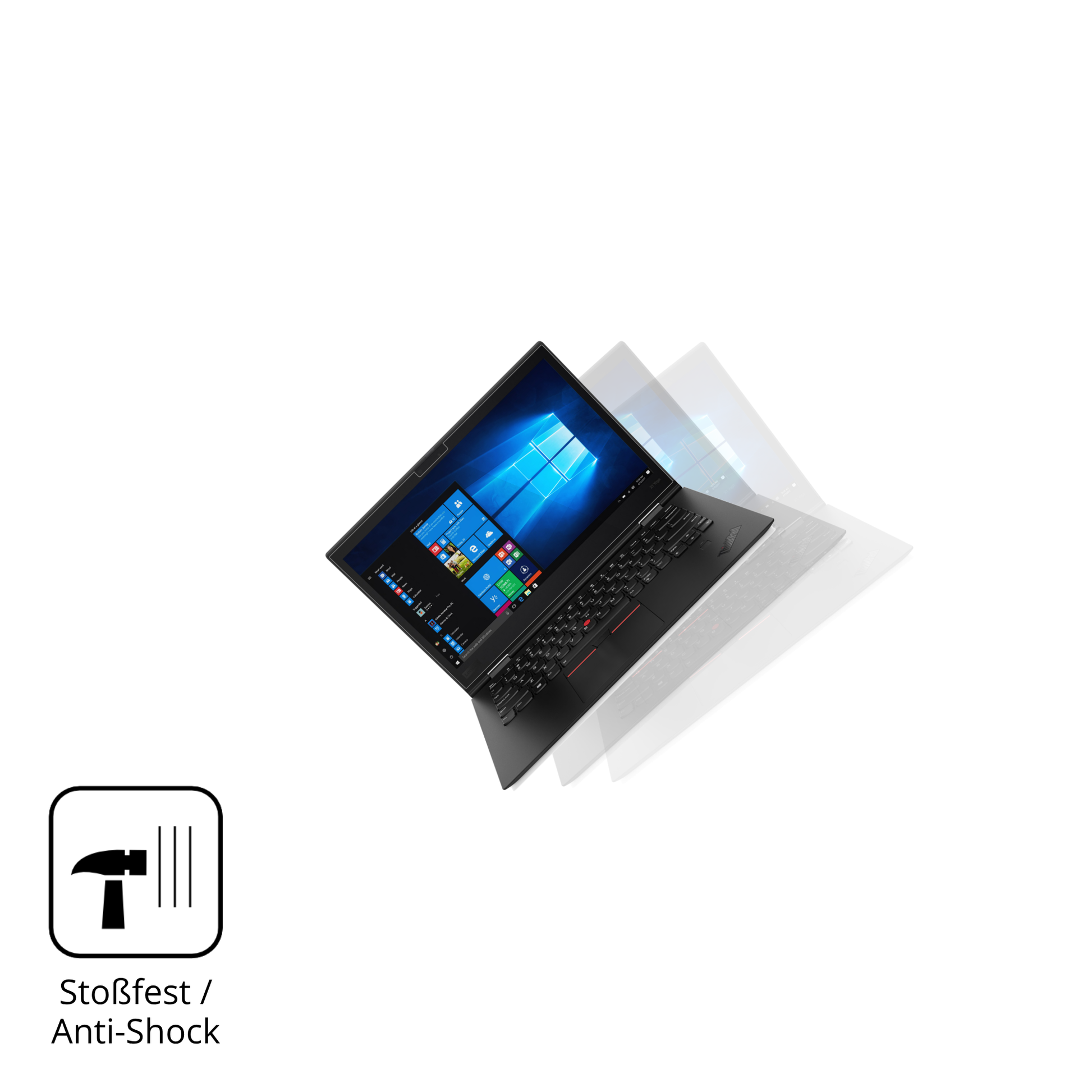 Schutz gegen Kratzer auf dem Lenovo ThinkPad X1 Yoga Gen 3 Glas durch Schlüssel, Stöße gegen die Tischkante oder Stürze