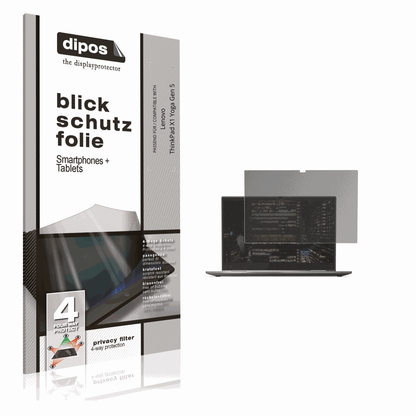 Blickschutzfolie von dipos passend für Lenovo ThinkPad X1 Yoga Gen 5, präziser Zuschnitt und blasenfrei montiert