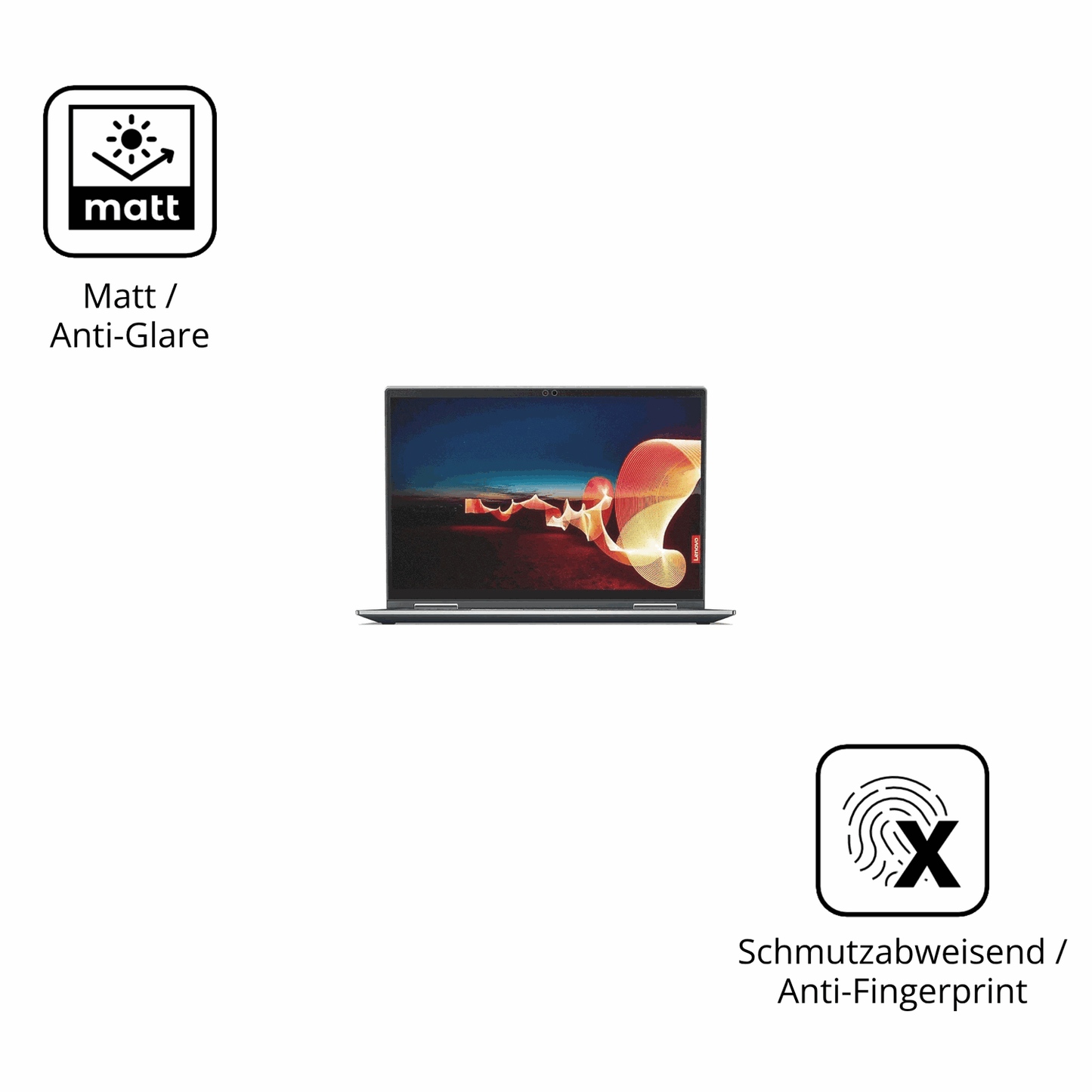 Dünne und entspiegelnde Folie passend zugeschnitten für Lenovo ThinkPad X1 Yoga Gen 6