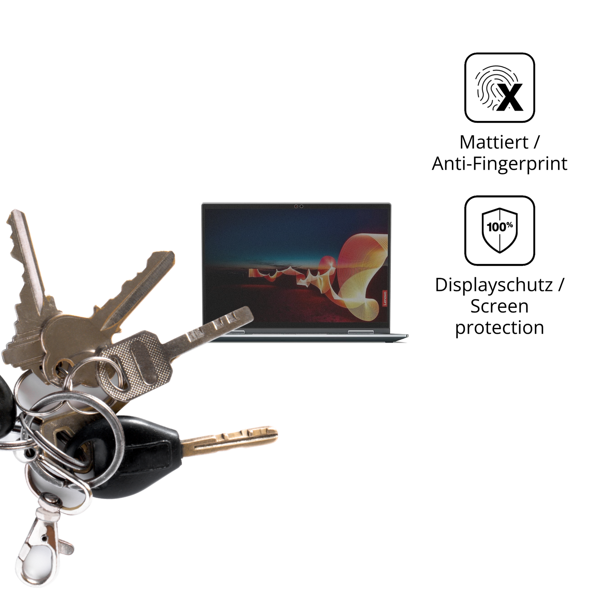 dipos Displayschutz für Lenovo ThinkPad X1 Yoga Gen 6, mattierte Oberfläche, Blickschutzfilter und perfekter Passform