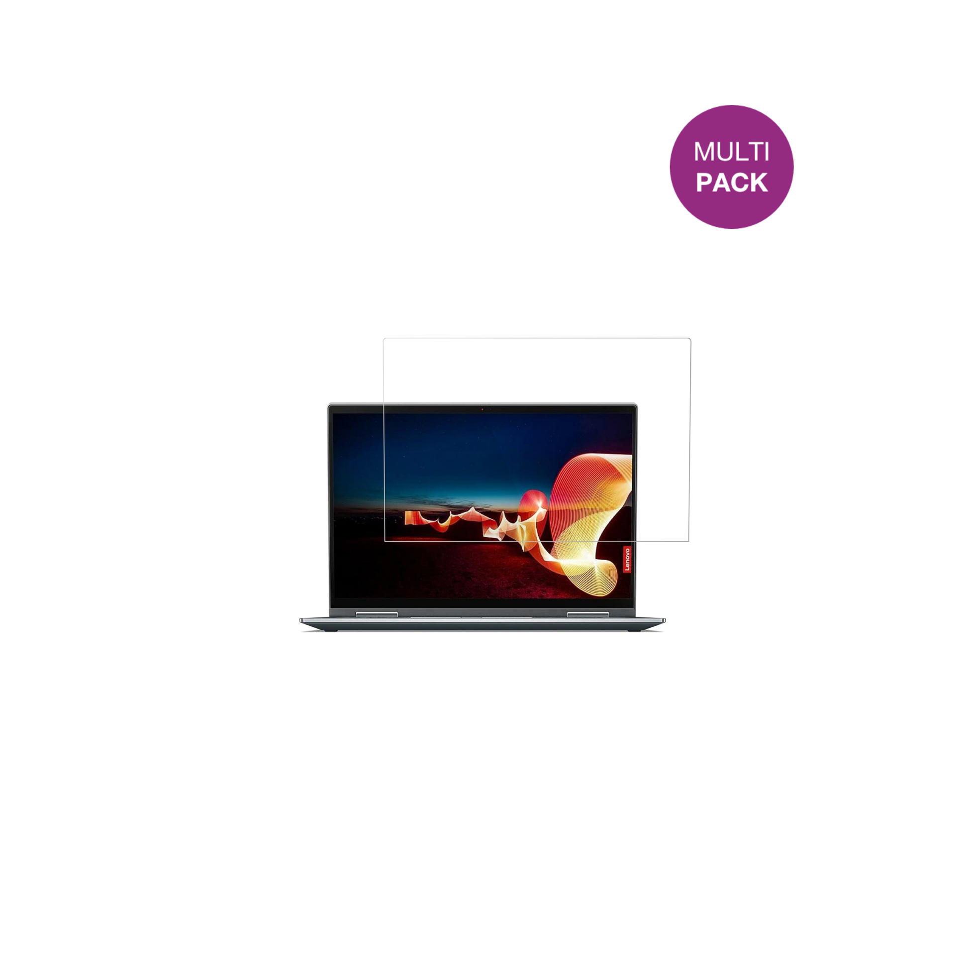 LenovoThinkPad X1 Yoga Gen 6 mit aufgebrachter dipos Displayschutzfolie, glasklare Darstellung ohne Einschränkungen