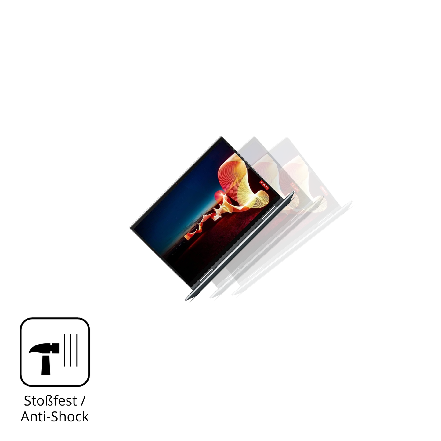 Schutz gegen Kratzer auf dem Lenovo ThinkPad X1 Yoga Gen 6 Glas durch Schlüssel, Stöße gegen die Tischkante oder Stürze