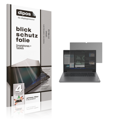 Blickschutzfolie von dipos passend für Lenovo V17 IRU G4, präziser Zuschnitt und blasenfrei montiert