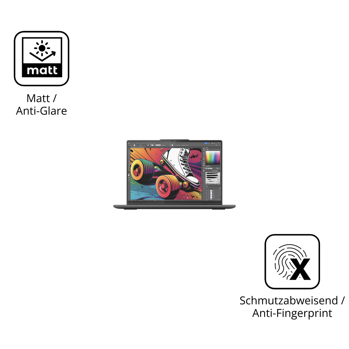 2x 9H Schutzfolie matt für Lenovo Yoga 7 2-in-1 14IML9 Panzerfolie