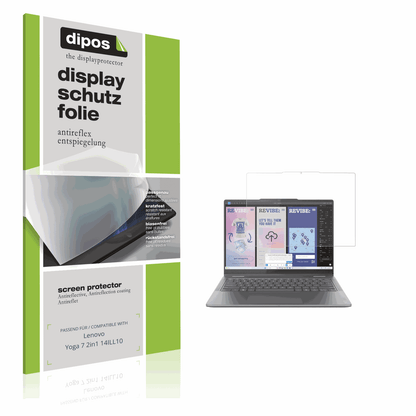 Matte Displayschutzfolie von dipos passend für Lenovo Yoga 7 2in1 14ILL10, präziser Zuschnitt und blasenfrei montiert