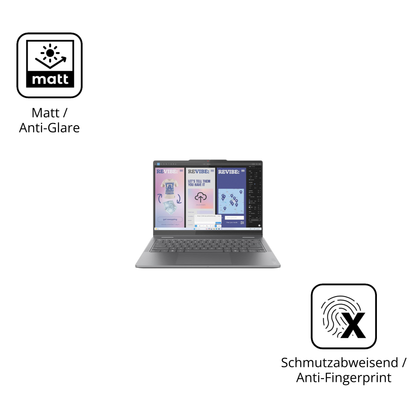 Dünne und entspiegelnde Folie passend zugeschnitten für Lenovo Yoga 7 2in1 14ILL10
