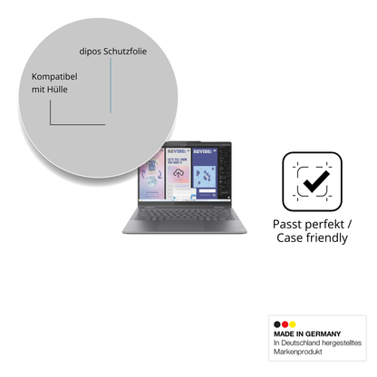 Schutzfolie mit optimaler Passform, zur Verwendung mit Hüllen geeignet