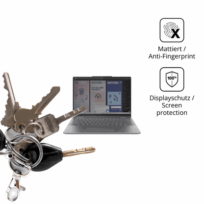 dipos Displayschutz für Lenovo Yoga 7 2in1 14ILL10, mattierte Oberfläche, Blickschutzfilter und perfekter Passform