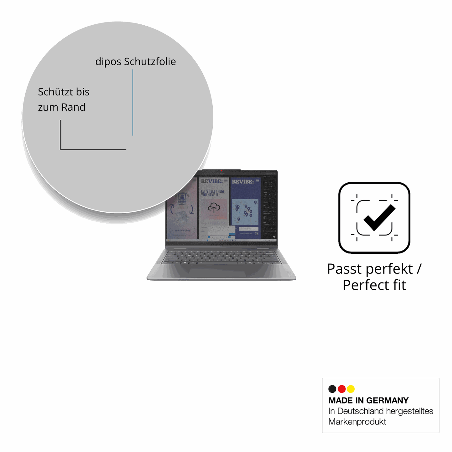 Schutz gegen Kratzer auf dem Lenovo Yoga 7 2in1 14ILL10 Glas durch Schlüssel oder Ähnliches