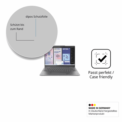 Schutzglasfolie mit optimaler Passform, zur Verwendung mit Hüllen geeignet
