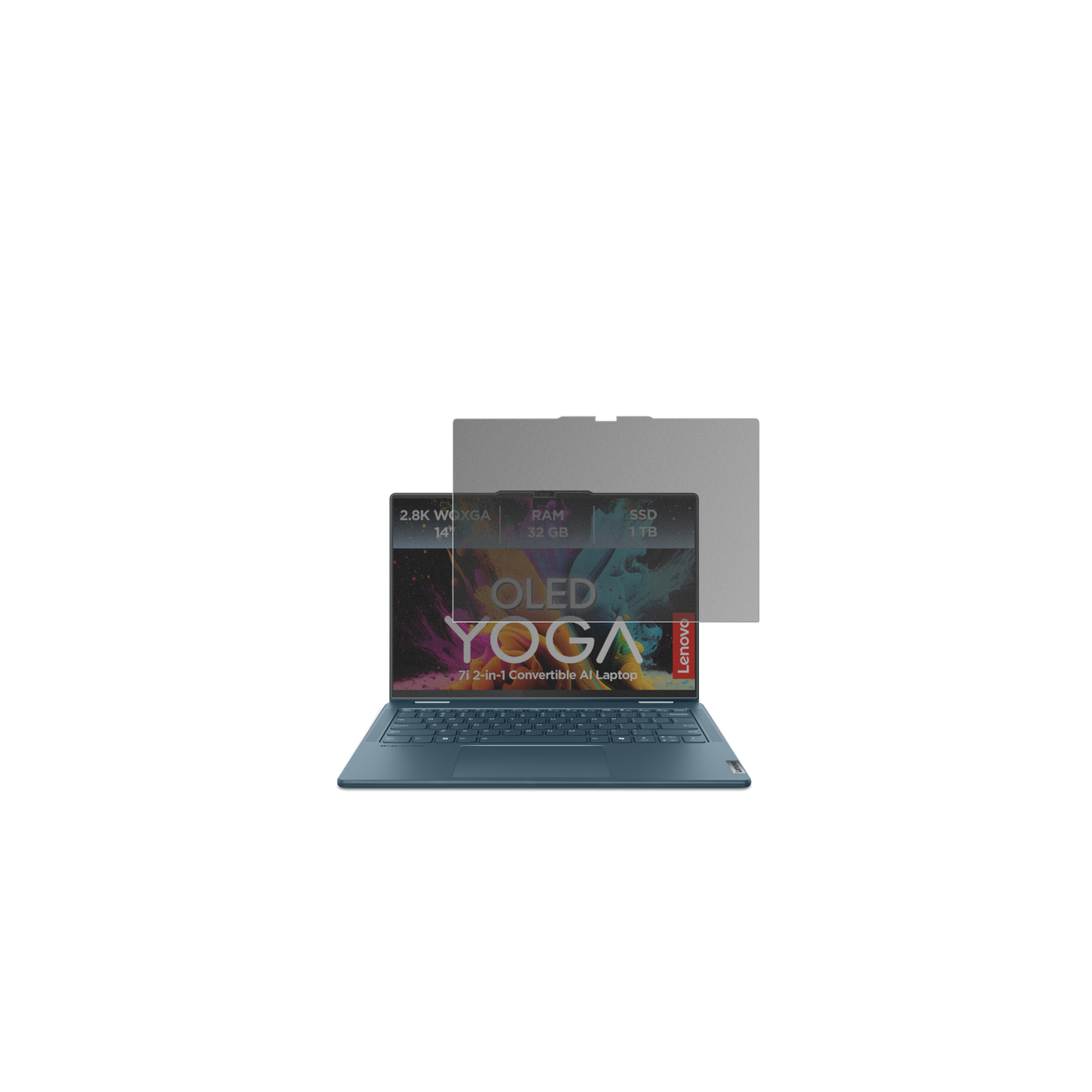 LenovoYoga 7i 2-in-1 Gen10 14 Zoll mit aufgebrachtem dipos Displayschutz, der seitliche Einblicke blockiert