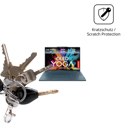 Schutz gegen Kratzer auf dem Lenovo Yoga 7i 2-in-1 Gen10 14 Zoll Glas durch Schlüssel oder Ähnliches