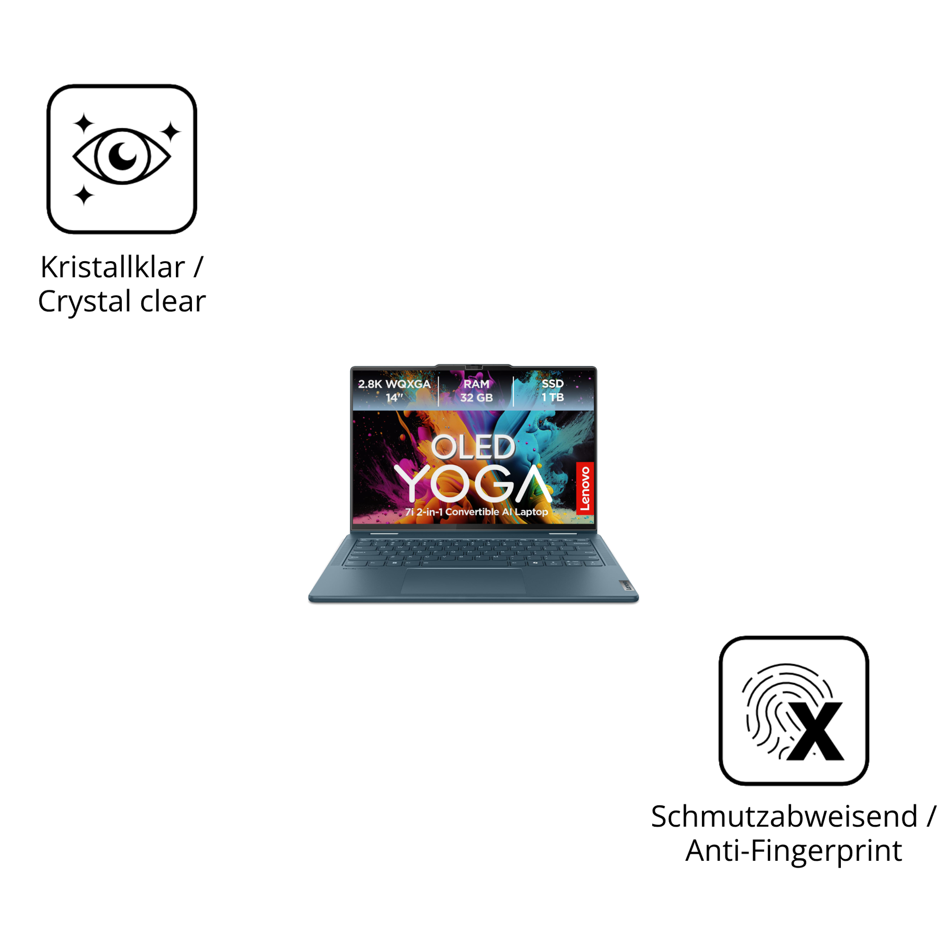 Flexible TPU-Folie passend zugeschnitten für Lenovo Yoga 7i 2-in-1 Gen10 14 Zoll, vollständige Abdeckung