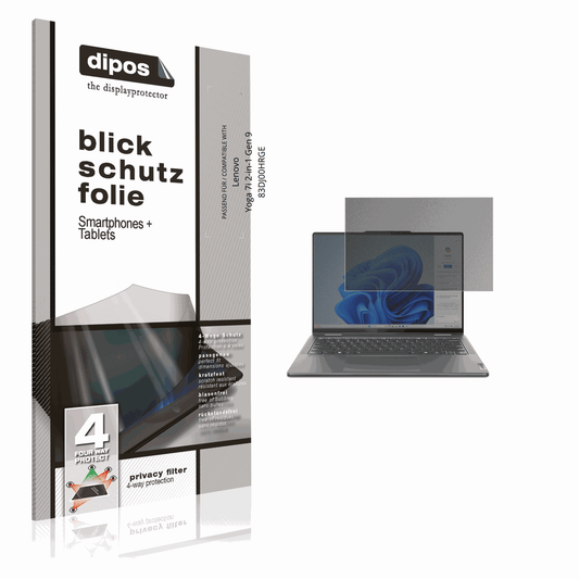 Blickschutzfolie von dipos passend für Lenovo Yoga 7i 2-in-1 Gen 9 83DJ00HRGE, präziser Zuschnitt und blasenfrei montiert