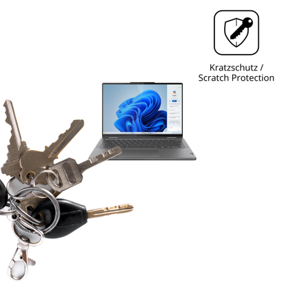 Schutz gegen Kratzer auf dem Lenovo Yoga 7i 2-in-1 Gen 9 83DJ00HRGE Glas durch Schlüssel oder Ähnliches