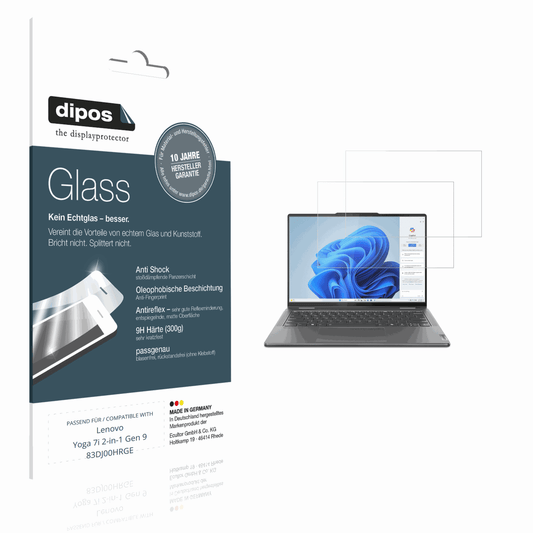 Matte Displayschutzfolie von dipos passend für Lenovo Yoga 7i 2-in-1 Gen 9 83DJ00HRGE, 9H kratzfest und blasenfrei montiert
