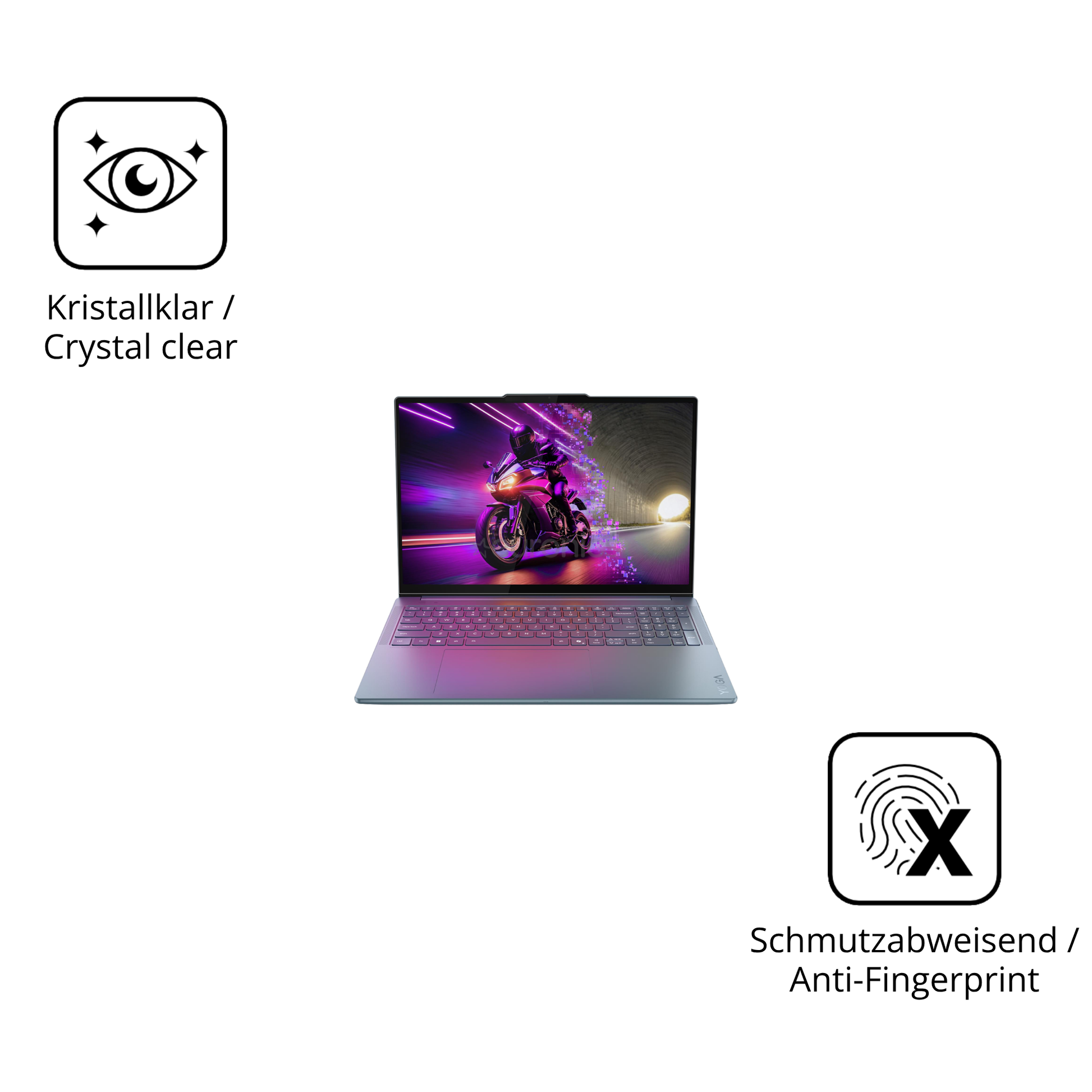 Flexible TPU-Folie passend zugeschnitten für Lenovo Yoga Pro 9 16IAH10 Non-Touch, vollständige Abdeckung