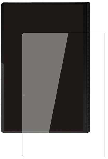 LenovoYoga Tab 11 mit aufgebrachter dipos Flex Schutzfolie, glasklare Darstellung ohne Einschränkungen